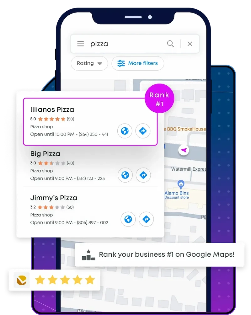 Résultat Google Maps — premier rang